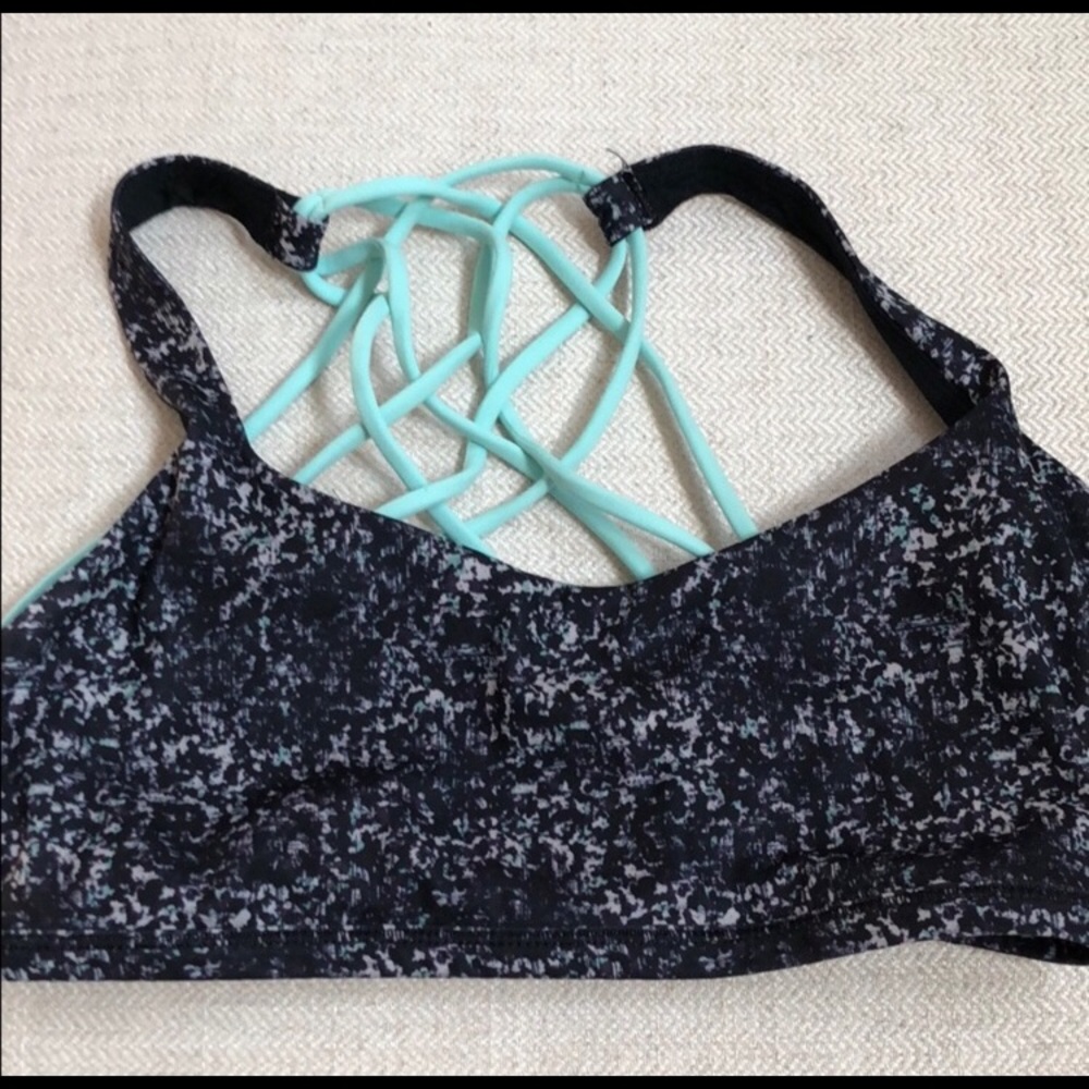 LuluLemon sports bra Grey & Turquoise size 6